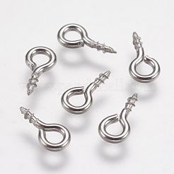 変色防止304ステンレススチール製スクリューアイピンペグベイル  片穴パーツ用  ステンレス鋼色  8x4x1mm  穴：2mm&nbsp;STAS-I097-077D