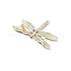 トンボエナメルピン  バックパックの服のための黄金の合金のバッジ  ブルー  32.5x45x8.5mm  ピン：0.7mm&nbsp;JEWB-M026-01G-04
