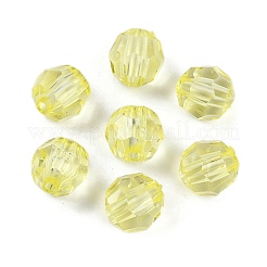透明なアクリルビーズ  多面カット  コーン  シャンパンイエロー  10mm  穴：2.5mm  555個/ 500g&nbsp;OACR-Q015-02C