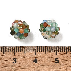 天然のマルチカラー瑪瑙の織りビーズ  クラスタビーズ  多面カット  ラウンド  8~9mm  穴：1.6mm&nbsp;GG-CBA2E9C-F25-01