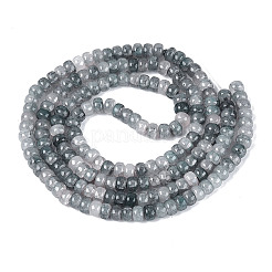 グラデーション染めガラスビーズ連売り  天然石風  ロンデル  スレートグレイ  6x4mm  穴：0.8~1.2mm  約185~196個/連  29.13~31.30インチ（74~79.5cm）&nbsp;GLAA-Q106-05A-A17