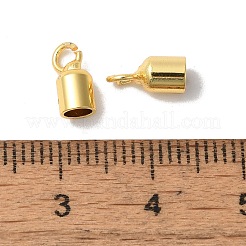 ラックメッキ真鍮コードエンド  長持ちメッキ  鉛フリー＆カドミウムフリー  コラム  ゴールドカラー  8.5x4mm  穴：2.5mm  内径：3mm&nbsp;KK-F873-15G
