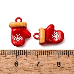 クリスマスをテーマにした焼き絵用合金ペンダント  手袋  15x11x7mm  穴：1.6mm&nbsp;LS-FIND-G097-02D