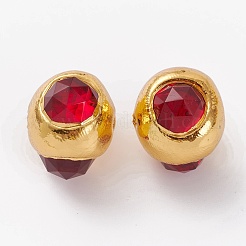 ガラスビーズ  ゴールデントーン真鍮パーツ  多面カットナゲット  22.5~23.5x22~23x20~20.5mm  穴：1.6mm&nbsp;GLAA-C100-03G