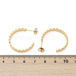 304ステンレススチールC字型スタッドピアス  イオンプレーティング（ip）  ゴールドカラー  24x4mm&nbsp;EJEW-V004-05G