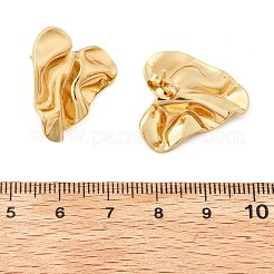 女性用304ステンレススチールスタッドピアス  折り畳みチャーム付きハート  イオンプレーティング（ip）  18KGP本金メッキ  23x23.5mm&nbsp;EJEW-U052-03G