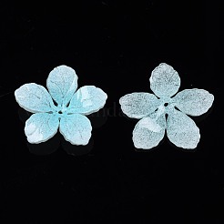 プラスチックビーズ  花  空色  22x23x4mm  穴：0.8mm&nbsp;KY-N015-023A