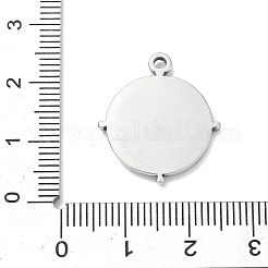 304ステンレススチールペンダントカボションセッティング  フラットラウンド  ステンレス鋼色  22.5x19.5x2.5mm  穴：1.8mm&nbsp;STAS-G361-05P