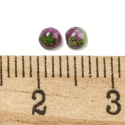 ゾイサイトカボションで天然なルビー  半円  3x1.5mm&nbsp;G-Q173-01A-08