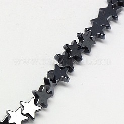 電気メッキ磁気無し合成ヘマタイトビーズ連売り  スター  グレードAAAA  黒メッキ  4x4x2mm  穴：1mm  約117個/連  15.2インチ&nbsp;G-J173-4x4mm-05