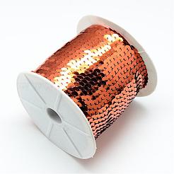 プラスチックスパンコールビーズ  スパンコールビーズ  装飾アクセサリー  フラットラウンド  チョコレート  6mm  約100ヤード/ロール&nbsp;PVC-Q085-6mm-13