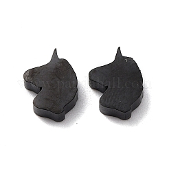 イオンプレーティング（IP）304ステンレススチールチャーム  馬の頭  ガンメタ色  10.5x8.5x3mm  穴：1.6mm&nbsp;STAS-F271-16B