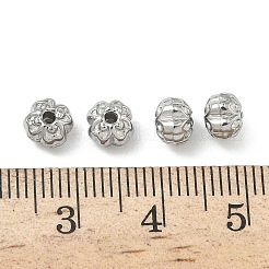 304ステンレススチールビーズ  花  ステンレス鋼色  6x6x4.5mm  穴：1mm&nbsp;STAS-D204-26P