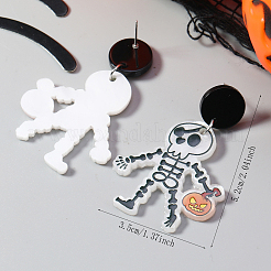 アクリルダングルスタンドピアス  プラチナ  スケルトン  52x35mm&nbsp;MA8781-1