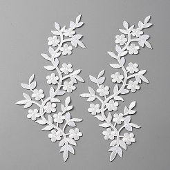 機械刺繍布地アイロンワッペン  パッチにこだわる  アップリケ  サポート枕用  カーテン  マスクと衣装のアクセサリー  スモモの花  ホワイト  242x110x1mm&nbsp;LS-PATC-WH0001-44