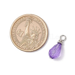 鉄製ペンダント付きアクリル  ティアドロップ  多面カット  ミックスカラー  19.5x7.5~8mm  穴：2~3mm&nbsp;PALLOY-JF03685