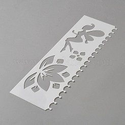 プラスチック製図用ステンシル  図面スケールテンプレート  DIYスクラップブッキング用  花  185~186x55.5~86x0.3mm  8個/セット&nbsp;DIY-WH20001-12A