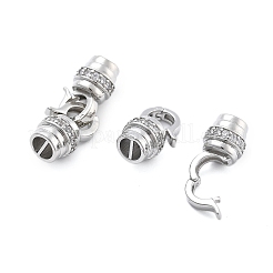 真鍮製マイクロペーブクリアキュービックジルコニアの留め金  プラチナ  27x8mm  穴：2mm&nbsp;KK-B125-14P