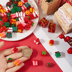 クリスマス樹脂彫刻装飾品  ホームオフィスの机の装飾用  混合図形  ミックスカラー  11~12.5x11~12.5x11~15.5mm&nbsp;RESI-SC0005-90E