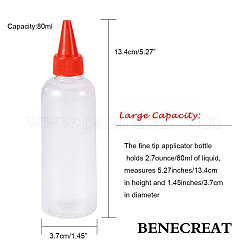 液体用3色プラスチック空ボトル  先のとがった口のトップキャップ  ミックスカラー  13.4x3.75cm  容量：80ml（2.7液量オンス）  5個/カラー  15個/セット&nbsp;DIY-BC0009-19