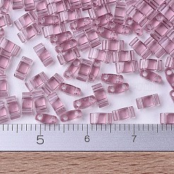 MIYUKIハーフティラビーズ  日本製シードビーズ  2の穴  （htl142)トランスペアレントスモーキーアメジスト  5x2.3x1.9mm  穴：0.8mm  約12500個/500g&nbsp;SEED-MY05-HTL0142