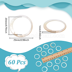 天然淡水貝リンキングリング60個  リング  貝殻色  24~25x1~1.5mm  内径：21~22mm&nbsp;SHEL-NB0001-68