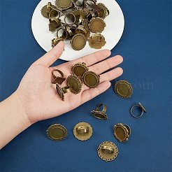 調整可能な鉄フィンガーリングコンポーネント  合金カボションベゼルのセッティングで  混合形状  アンティークブロンズ  フラットラウンドトレイ：20mm  17x5mm  フラットラウンドトレイ：20mm  17x5mm  楕円形のトレイ：18x13mm  17x5mm  フラットラウンドトレイ：20mm  17mm  正方形のトレイ：15.5x15.5mm  17mm&nbsp;PALLOY-PH0012-34