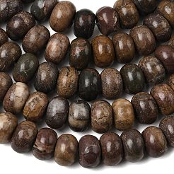 天然ピカソストーン/多色ジャスパービーズ連売り  ロンデル  8.5x5.5mm  穴：1mm  約73個/連  15.35''（39センチメートル）&nbsp;G-A280-A27-02