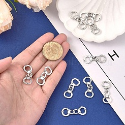 10 個のチベットスタイル合金リンク/コネクター  カドミウムフリー＆鉛フリー  手錠  アンティークシルバー  30.5x11.5x1.5mm  穴：5x7mm&nbsp;TIBE-YW0001-91