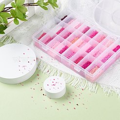 288g24色ガラスシードビーズ  ラウンド  ミックスカラー  12/0  1.5~2.5x1.5~2mm  穴：0.5~1mm  12 G /カラー&nbsp;SEED-JQ0005-01G-2mm