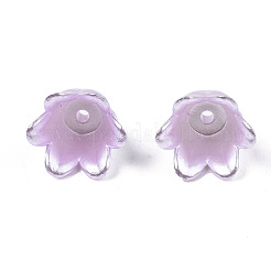 スプレーペイントabsプラスチック模造真珠ビーズ  花  プラム  10x11x8.5mm  穴：1.4mm&nbsp;X-MACR-N013-001B