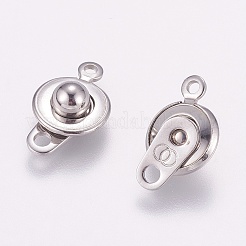 変色しにくい201ステンレススチール製スナップ留め  ステンレス鋼色  15.5x9x5mm  穴：1.5mm&nbsp;STAS-E144-083