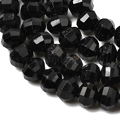 天然石ブラックトルマリンビーズ連売り  ランタン  多面カット  4x3mm  穴：0.8mm  約138個/連  15.28''~15.47''（38.8~39.3センチメートル）&nbsp;G-K376-I02-3x4mm