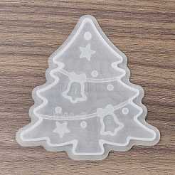 クリスマステーマの DIY シリコンペンダント型  レジン型  ホワイト  クリスマスツリー  100x95x6mm  穴：5mm&nbsp;SIMO-G007-01A
