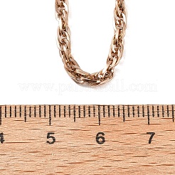 3mm 304 ステンレススチール ロープチェーンネックレス 女性用  ローズゴールド  23.98インチ（60.9cm）&nbsp;NJEW-B131-07RG