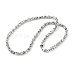 6mm 304 ステンレススチールロープチェーンネックレス  変色なし  ステンレス鋼色  19.76インチ（50.2cm）&nbsp;SA-CBA2696-04P