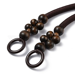 ウッドビーズバッグハンドル  バッグハンドル交換用アクセサリー  ココナッツブラウン  485x14mm  穴：27mm&nbsp;FIND-H209-02B