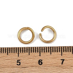 304ステンレススチールオープン丸カン  イオンプレーティング（ip）  ゴールドカラー  8x1.2mm  17ゲージ  内径：5.7mm&nbsp;X-STAS-Z137-01G-10