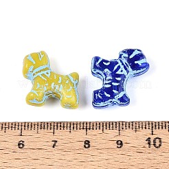 犬が描いたガラスビーズ  ミックスカラー  18x17~18x7.5~8mm  穴：1mm&nbsp;GLAA-T025-67M-01