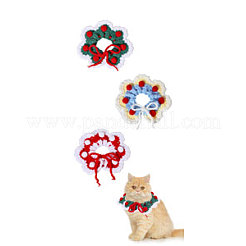 3個 3色 ポリエステルとコットン 犬用フラワーペット首輪  ペット用よだれかけ  ミックスカラー  430x50x11mm  1pc /カラー&nbsp;AJEW-GL0002-58