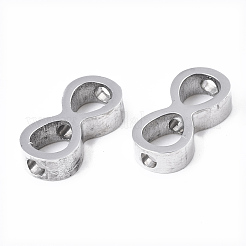 変色しにくい304ステンレススチールビーズ  無限大  ステンレス鋼色  14.5x7x3mm  穴：2mm&nbsp;LS-STAS-S079-182A-P
