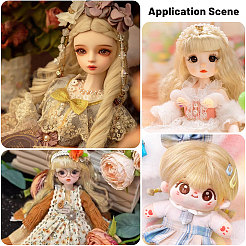 PPドールウィッグロングカーリーヘア  DIYの女の子のためのbjdメイキングアクセサリー  レモンシフォン  1000x250~270x1mm&nbsp;DIY-WH0591-249B-12