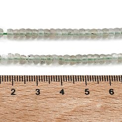 天然のグリーンクォーツビーズ連売り  ファセットロンデル  4x2.5mm  穴：0.9mm  約151~155個/連  14.57''~14.96''（37~38センチメートル）&nbsp;G-A299-A25-01