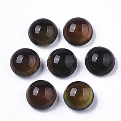 半透明のガラスカボション  色は温度が変わると変わります  半円/ドーム  ブラック  10x6.5mm&nbsp;GLAA-T023-03B