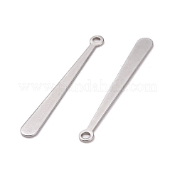 変色しない201ステンレススチールペンダント  バー  ステンレス鋼色  31.5x3.5x0.5mm  穴：1.4mm&nbsp;STAS-I100-33P