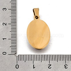 宗教テーマ 304 ステンレススチール パヴェ エポキシ ペンダント  オーバル  イオンプレーティング（ip）  18KGP本金メッキ  ブラック  23x14.5x6mm  穴：6x4mm&nbsp;STAS-K256-29G-05