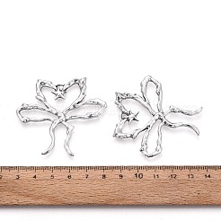 チベット風合金ビッグサイズペンダントトップ  ちょう結びのチャーム  アンティークシルバー  53.5x54.5x3mm  穴：3x2mm&nbsp;TIBE-N015-09AS