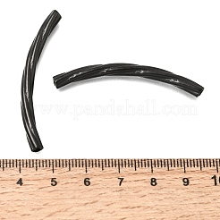 304ステンレスチューブビーズ  ブラック  47x4x4mm  穴：2x2mm&nbsp;STAS-D391-07EB