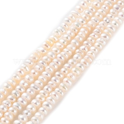 天然養殖淡水パールビーズ連売り  グレード5a+  ロンデル  桃パフ  2~2.5mm  穴：0.5mm  約183個/連  14.65インチ（37.2cm）&nbsp;PEAR-I007-02F-01