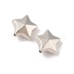 CCBプラスチックビーズ  スター  プラチナ  13x13x7mm  穴：1mm&nbsp;CCB-N006-44P